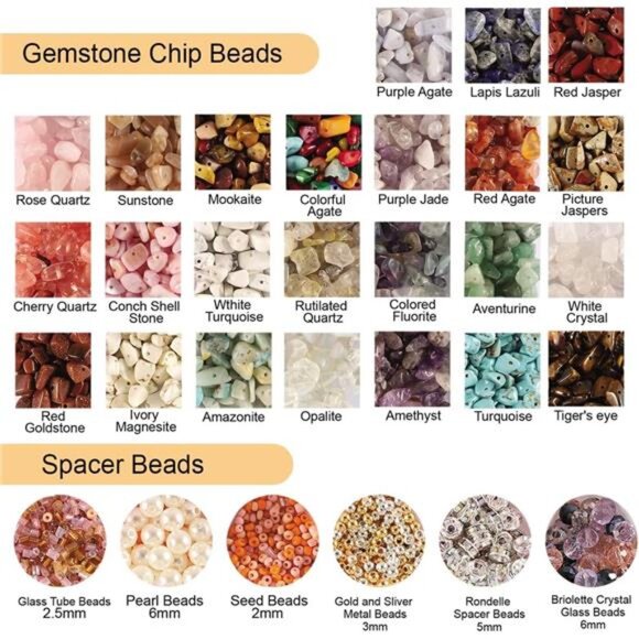 Crystal Beads for Jewelry Making, 2800PCS Natural Crystal Bead Gemstone Chip - Picture 4 of 8